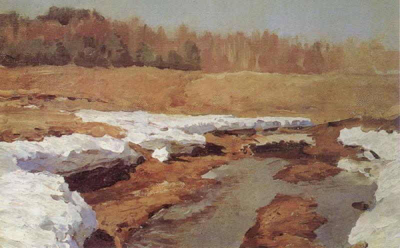 Isaac Levitan Spring,The Last Snow oil painting image